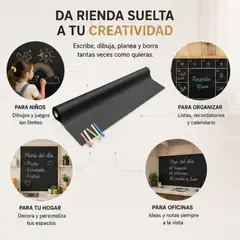 MOVI - Pizarra Adhesiva Negra con tiza