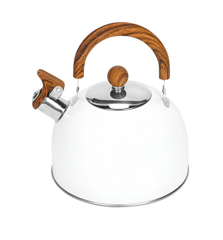 GENERICO Tetera 2.5 Lt Acero Inoxidable Color Blanco Chef Choice para Estufas
