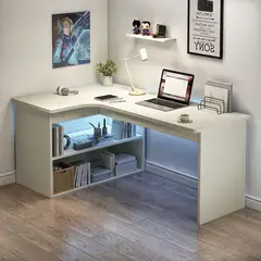 YOMYM - Escritorio Oficina Forma L Esquina Izquierda Blanco 100×70×74CM