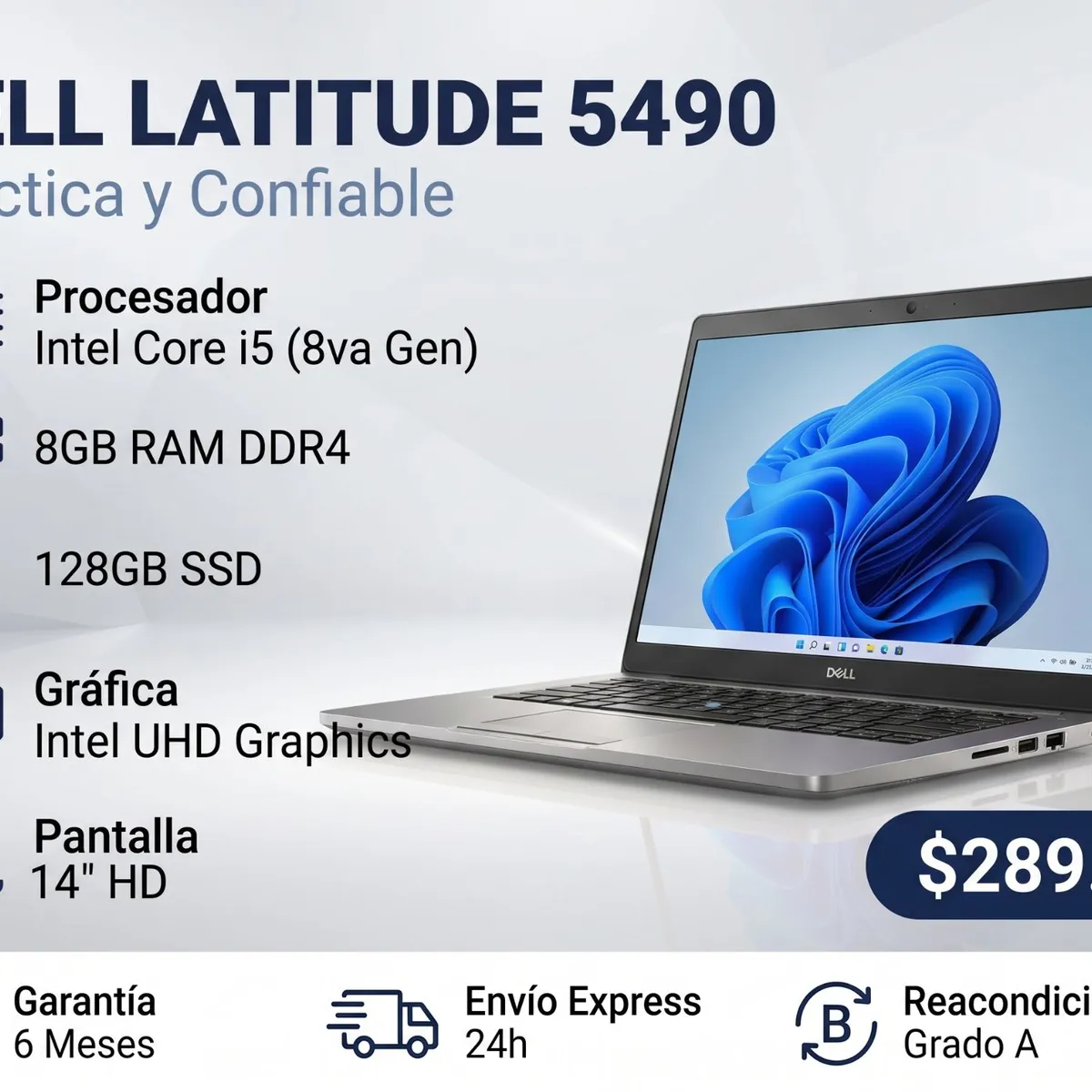 DELL - Notebook Dell Latitude 5490 Intel Core i5 8ª Gen 8GB RAM 128GB SSD