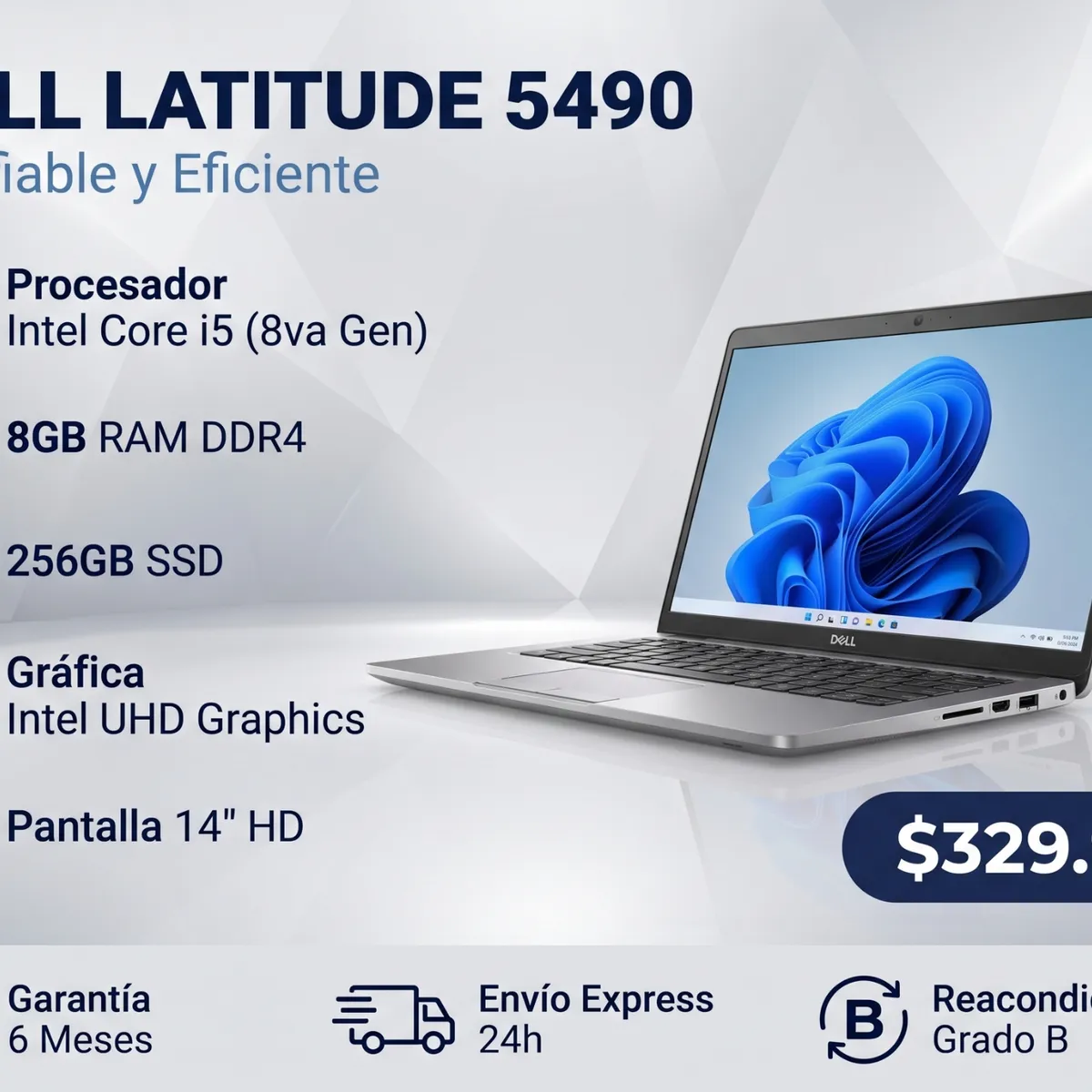 DELL - Notebook Dell Latitude 5490 Intel Core i5 8ª Gen 8GB RAM 256GB SSD