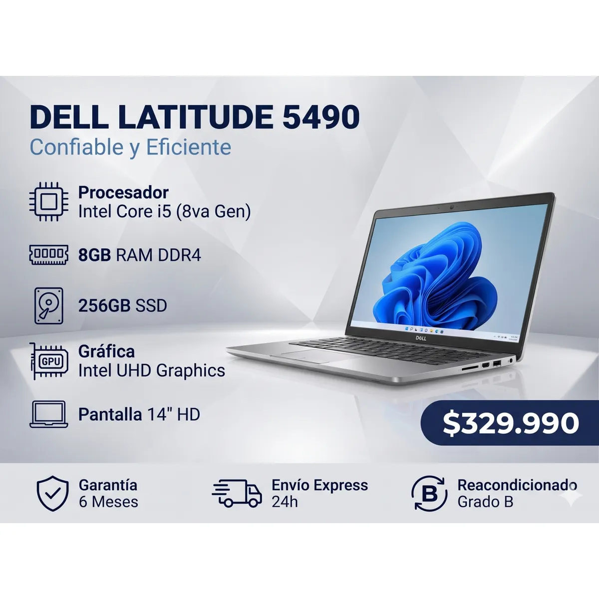 DELL - Notebook Dell Latitude 5490 Intel Core i5 8ª Gen 8GB RAM 256GB SSD