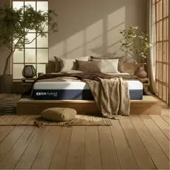 CALM - Combo Cama Completa NAGI Bambú + UMI Hybrid Core 1.5 Plazas