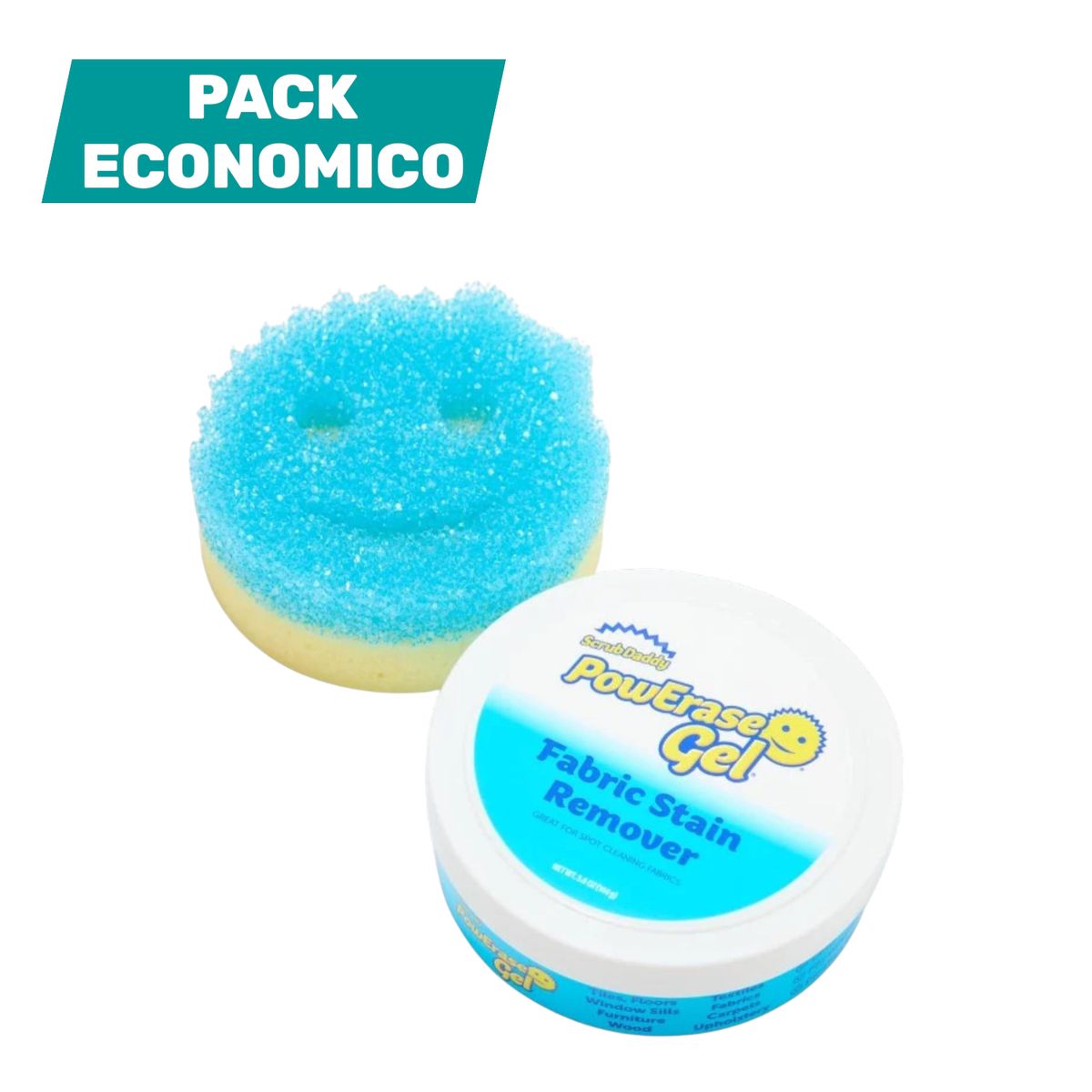 SCRUB DADDY - Gel Quitamanchas Telas PowErase 160g Y Esponja Mommy