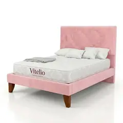 VITELIO - Cama Plaza y media 1.5 princess diamantes de corazon + Colchon