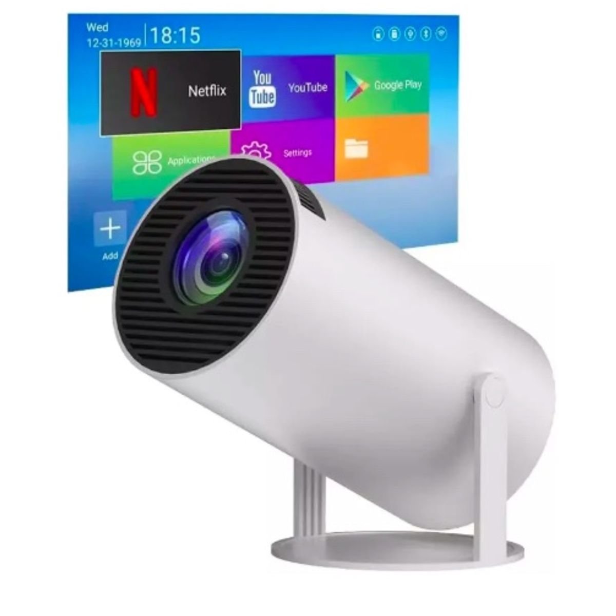 GENERICO - Proyector Portátil Mini  Ultra Hd 4k Wifi Bluetooth