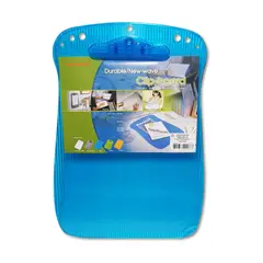 DATA ZONE - Tabla Anotador Plástico con Apretador A4 Datazone Azul Traslúcido