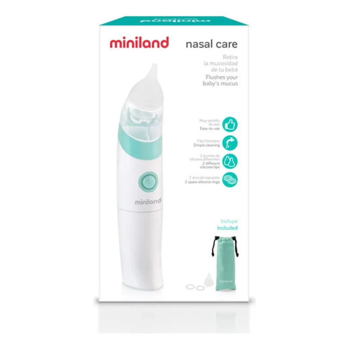 MINILAND - Aspirador Nasal Electrico Bebe Miniland Saca Mocos-BlancoBlanco