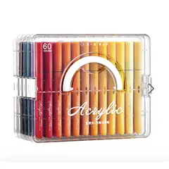 GENERICO - Marcadores Acrilicos 60 Colores Maleta Apilable Lapices calisas Premium