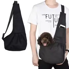 GENERICO - Bolso tipo morral para llevar mascota pequeña modelo básico NEGRO