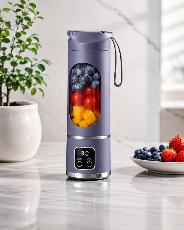 Licuadora Portatil Recargable Con Pantalla Digital USB Para Jugos Batidos Smoothies 450 ml DVC