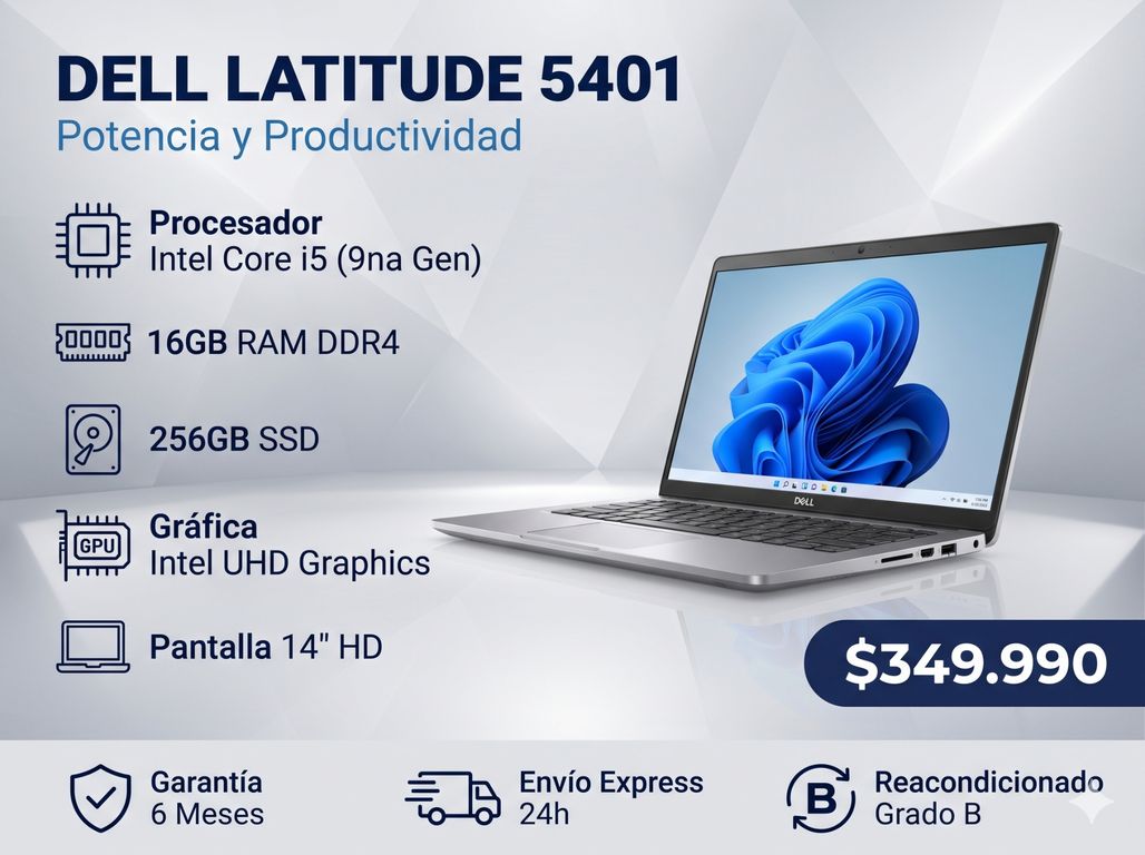 Notebook Latitude 5401 Intel Core i5 9ª Gen 16GB RAM 256GB SSD