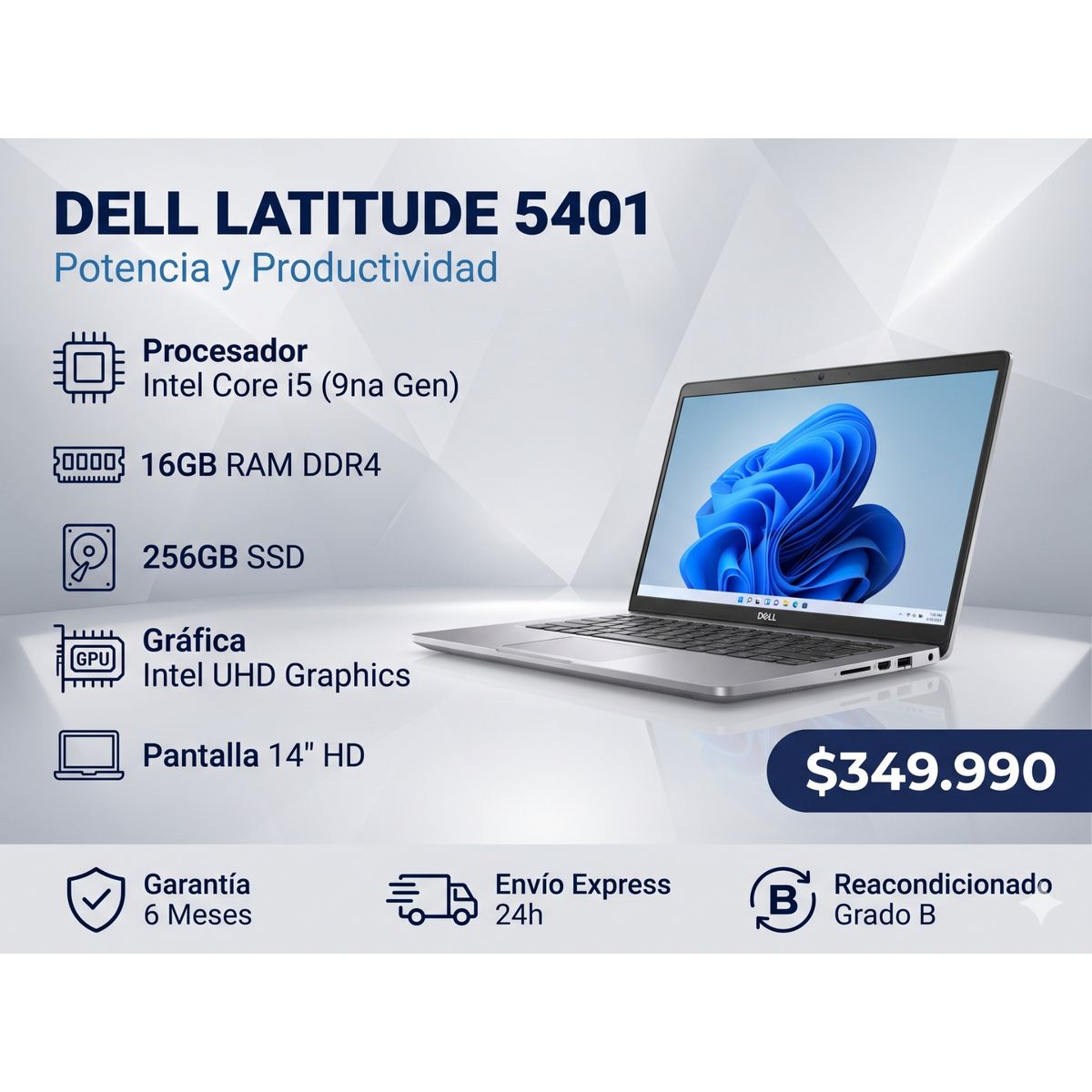 DELL - Notebook Dell Latitude 5401 Intel Core i5 9ª Gen 16GB RAM 256GB SSD