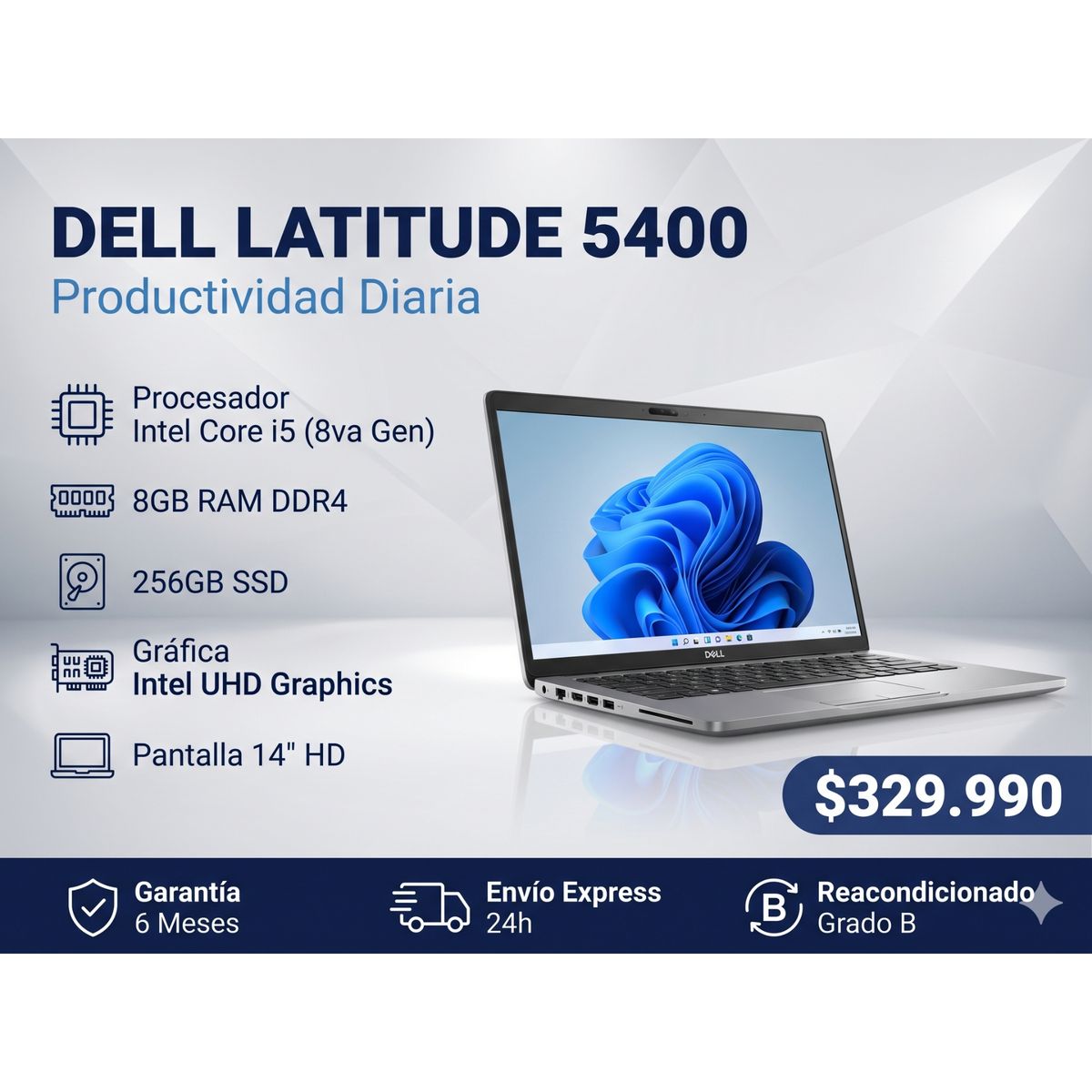 DELL - Notebook Dell Latitude 5400 Intel Core i5 8ª Gen 8GB RAM 256GB SSD