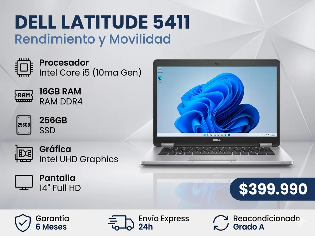 Notebook Latitude 5411 Intel Core i5 10ª Gen 16GB RAM 256GB SSD