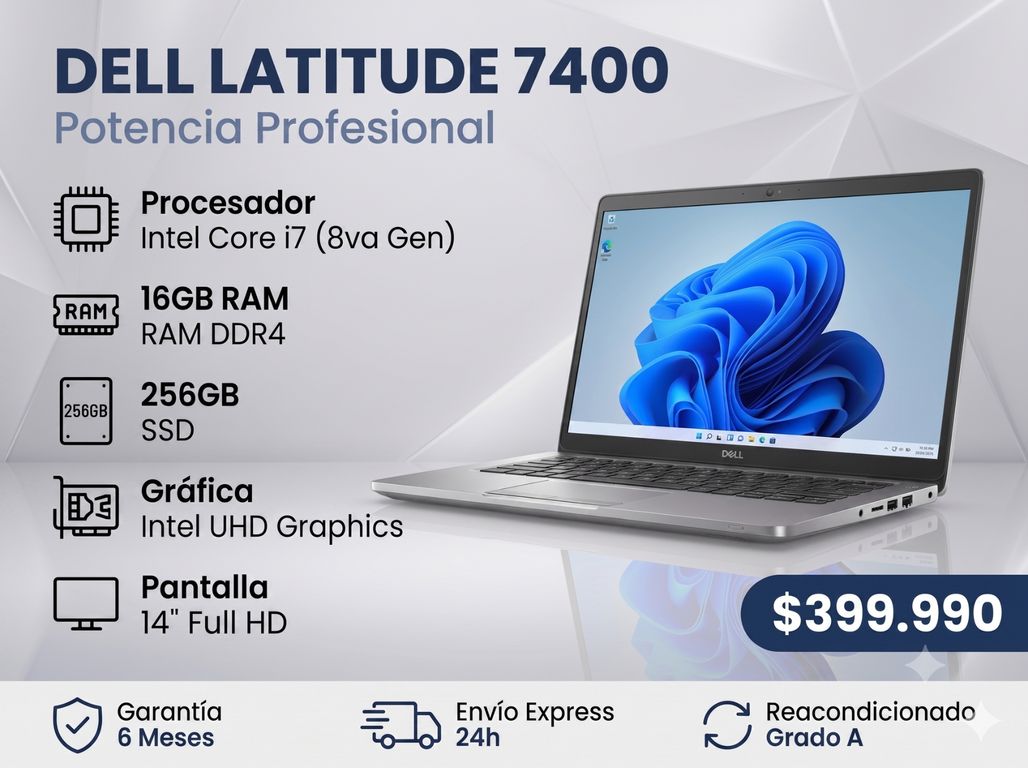 Notebook Latitude 7400 Intel Core i7 8ª Gen 16GB RAM 256GB SSD