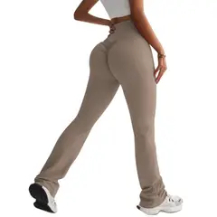 SUKHA - Calza push up tiro alto recto Cafe Claro
