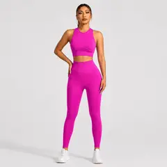 SUKHA - Conjunto tiro alto sin mangas Rosado