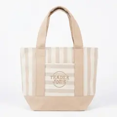 TRADER JOES - Bolso Tote Bag Mini de Lona a Rayas - edicion 2026
