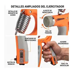 GENERICO - Ejercitador De Antebrazo Mano Hand Grip Contador Ajustable