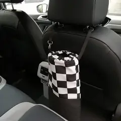 GENERICO - Bolsa Basurero de Tela para Auto Diseño Cuadros 20x30