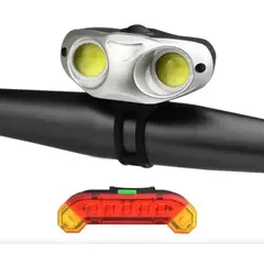 OEM - Set de Luces LED Recargables USB para Bicicleta Luz Delantera y Trasera
