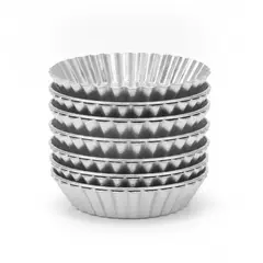 DISPARO - Set 12 Moldes Mini Tartaleta Aluminio Reposteria 10.5cm