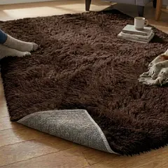 ARMONIA - Alfombra Decorativa Estilo Shaggy Café 150x200 cm 026