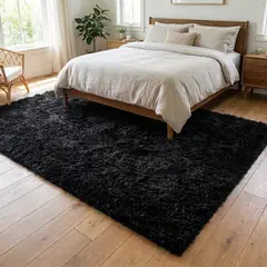 ARMONIA - Alfombra Shaggy peluda Color Negro 150x200 026