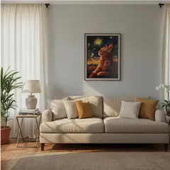 GENERICO - Hermoso y Sofisticado Cuadro decorativo Gato Van Gogh