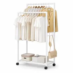 ARMONIA - Organizador de Ropa Perchero Metálico Plegable Blanco 027