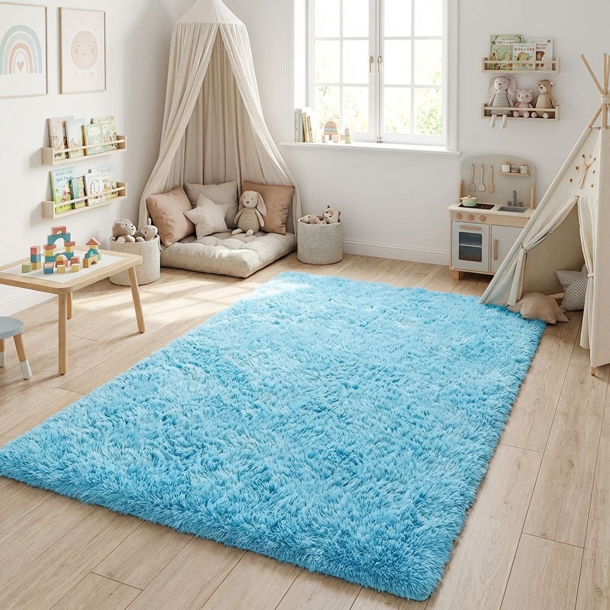 ARMONIA - Alfombra Living Armonia 150x200 cm Pelo Medio Color Celeste Calipso 026