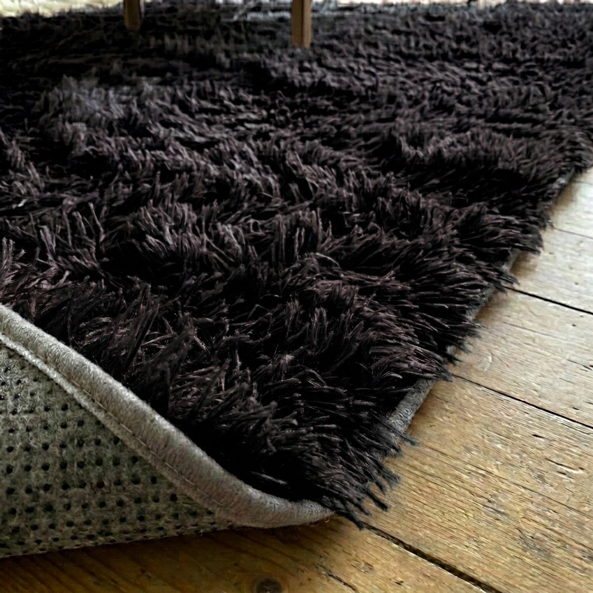 ARMONIA - Alfombra Shaggy peluda Color Negro 150x200 026 Calidad Premium