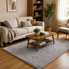 ARMONIA - Alfombra Estilo Shaggy color Gris Claro 150x200 cm 026 Elegante