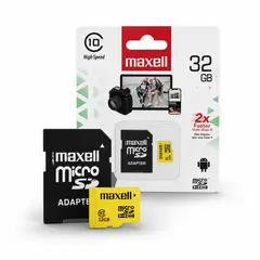 MAXELL - Tarjeta Micro SDHC 32GB Clase 10 Incluye Adaptador
