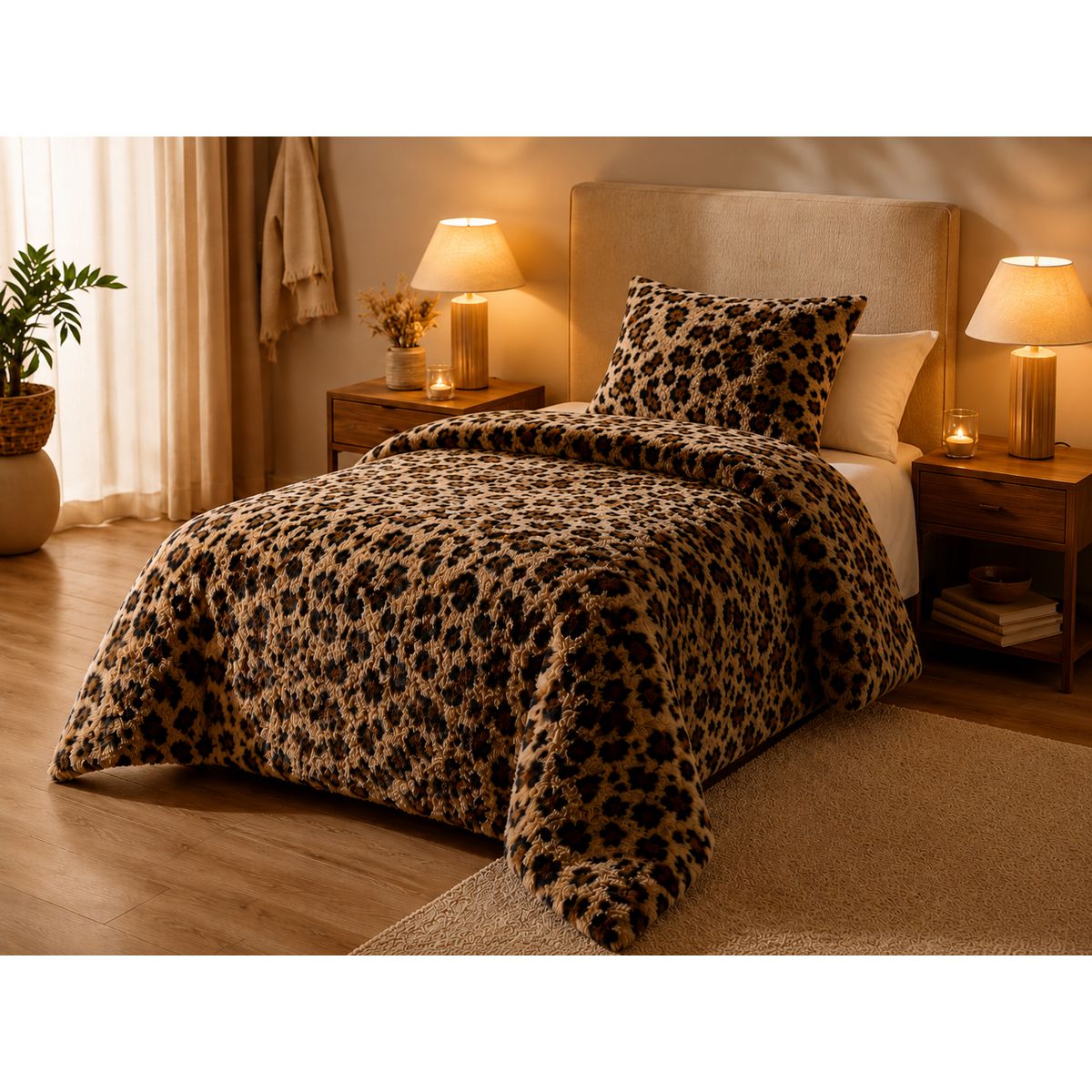 SAFARI - Plumon Safari animal print 1.5 plazas