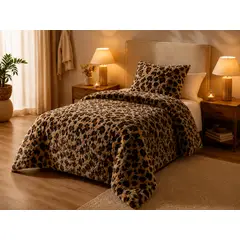 SAFARI - Plumon animal print 1.5 plazas
