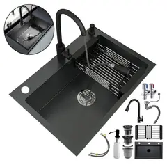 TSKY CHILE SHOPPING - Fregadero De Cocina, Tarjas Para Cocina Acero Inoxidable 3mm, Lavaplatos 60x45 Cm Con Accesorios
