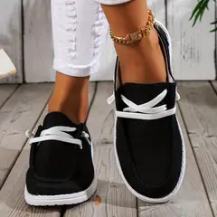 VATYERTY - Mocasines cómodos de tela sin cordones