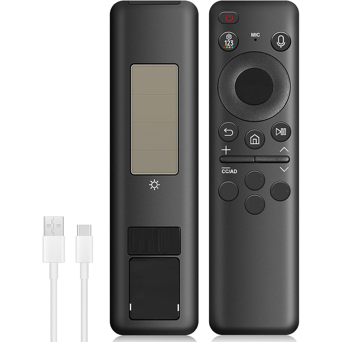 KUANGYE - Control Remoto Solar Para Compatible Con Samsung Incluye Cable Usb C