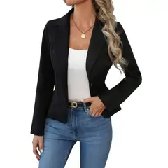 TIOZONEY - Blazer de mujer-Negro