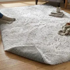 ARMONIA - Alfombra Rectangular Blanco 150x200 cm Pelo Medio para Interior 026