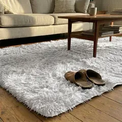 ARMONIA - Alfombra de Poliéster Blanca 150x200 cm Pelo Medio Modelo 026