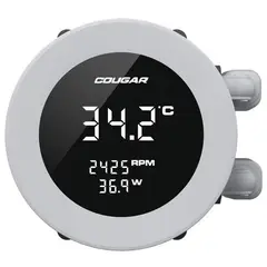 COUGAR - Refrigeracion liquida AIO Vistek ARGB, 360mm, Pantalla 1.9, IntelAMD, Blaco