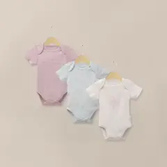 OPALINE - Pack 3 Bodies Rosa Viejo Bebe Niña