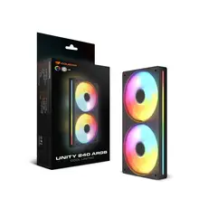 COUGAR - Kit de Ventiladores Unity 240 FB ARGB, Control PWM, Tira ARGB, 240mm, Negro