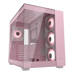 COUGAR - Gabinete Gamer FV150 RGB Pink, Mid Tower, 4 Ventiladores ARGB, Diseño Panorámico, Rosado