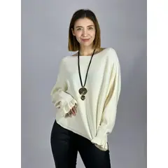 ENIGMATICA BOUTIQUE - Sweater Spandex Corto Cuello Bote