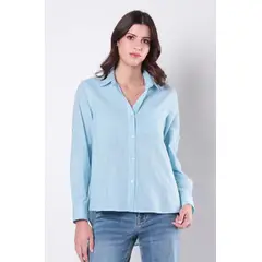 WADOS - BLUSA MANGA LARGA ABOTONADA EN DELANTERO Y BOLSILLO