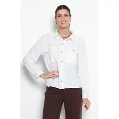 WADOS - BLUSA MANGA LARGA ABOTONADA EN DELANTERO CON BOLSILLOS